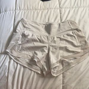 WHITE LULU LEMON SHORTS